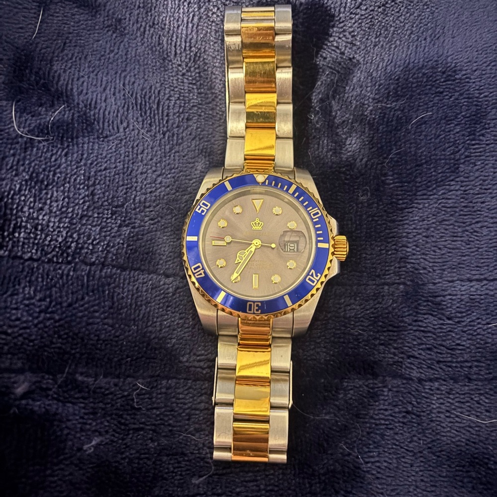 Gold and Blue Watch